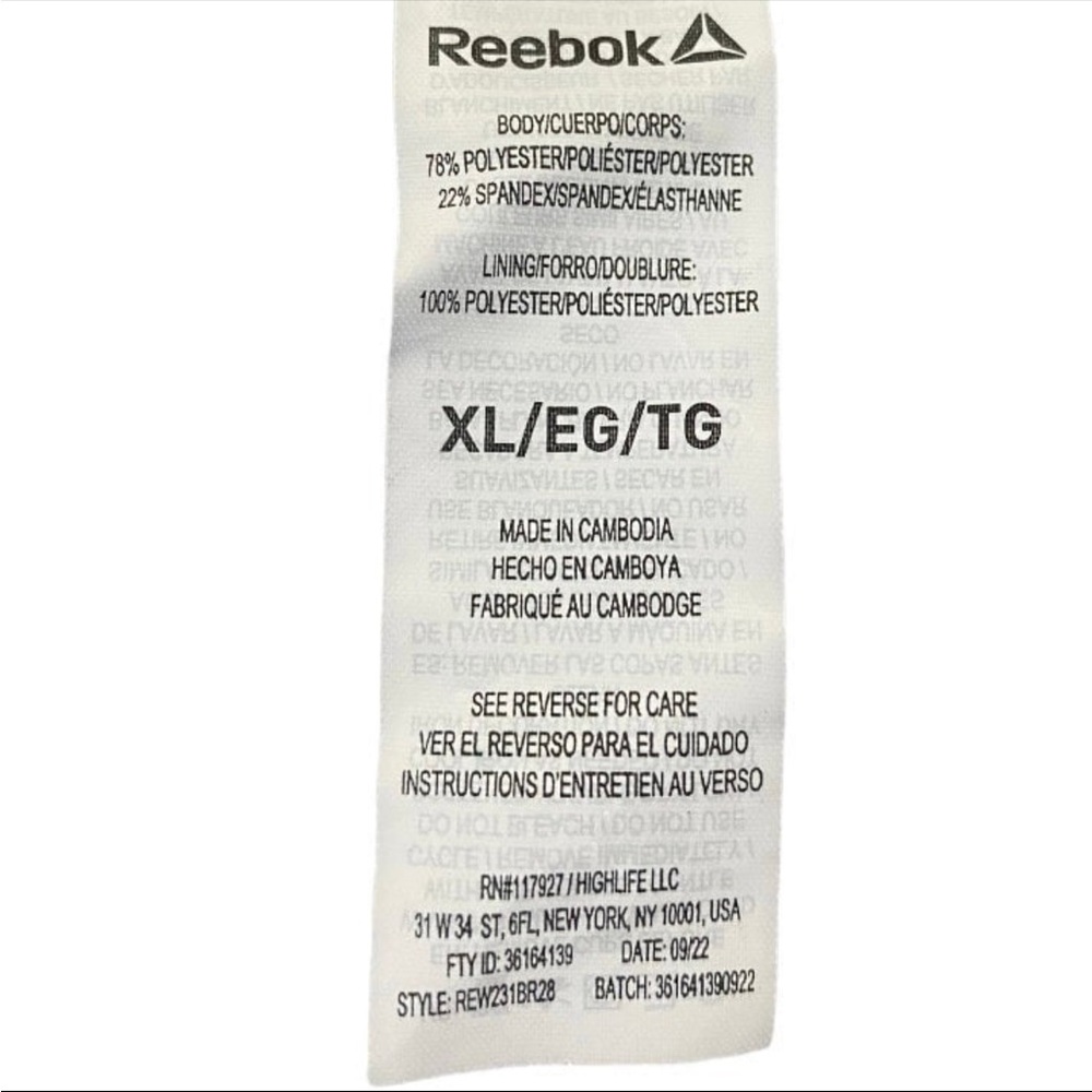 Reebok Sports Bra XL Blue Racerback Workout Training Gym Athletic - Picture 7 of 7